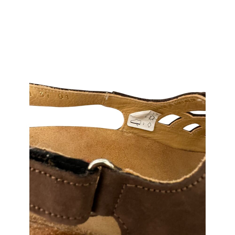 Haflinger Sandal Size 7 Slingback Women's Ts Morgan Slate Flat Footbed Leather - Picture 4 of 13